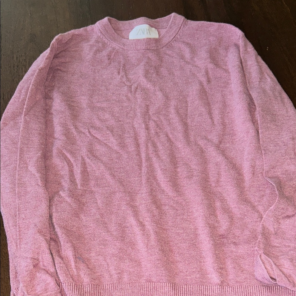 Zara Soft Pink Crewneck Sweater